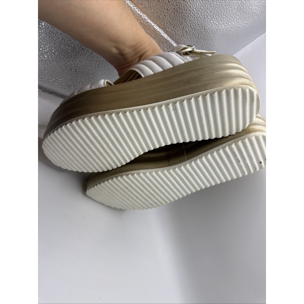 Cordani Yvonne Platform Wedge Sandals Tan Golden White  Womens 40 Made in Italy - Picture 7 of 9